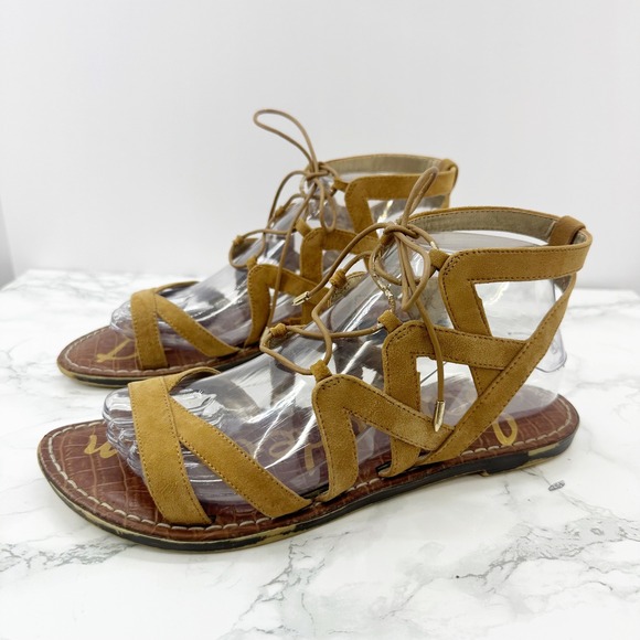 Sam Edelman Gemma Tan Suede Gladiator Sandals 8.5 - Picture 1 of 7